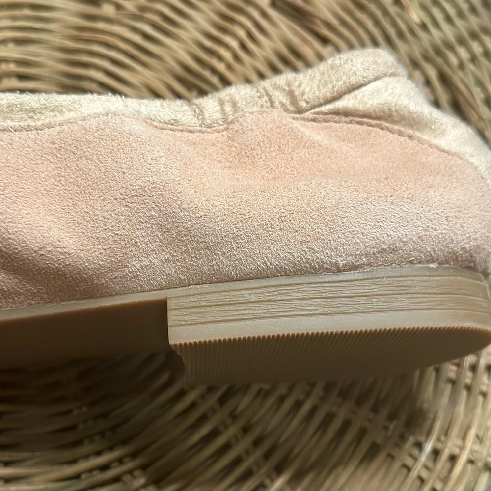 Cole Haan Keira Classic Ballet Slip On Bow Detail Blush Nude Suede Flats - Picture 7 of 10